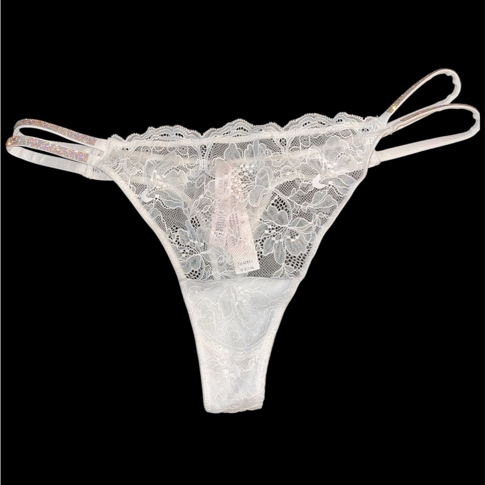 VS very sexy Shine Elegant White Lace Thong xl
